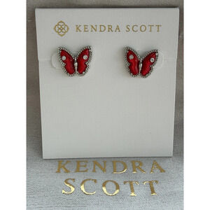 Kendra Scott Red Butterfly Earrings